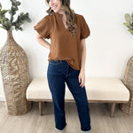 Frilled Bubble Sleeve Top - The Nines