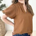 Frilled Bubble Sleeve Top - The Nines