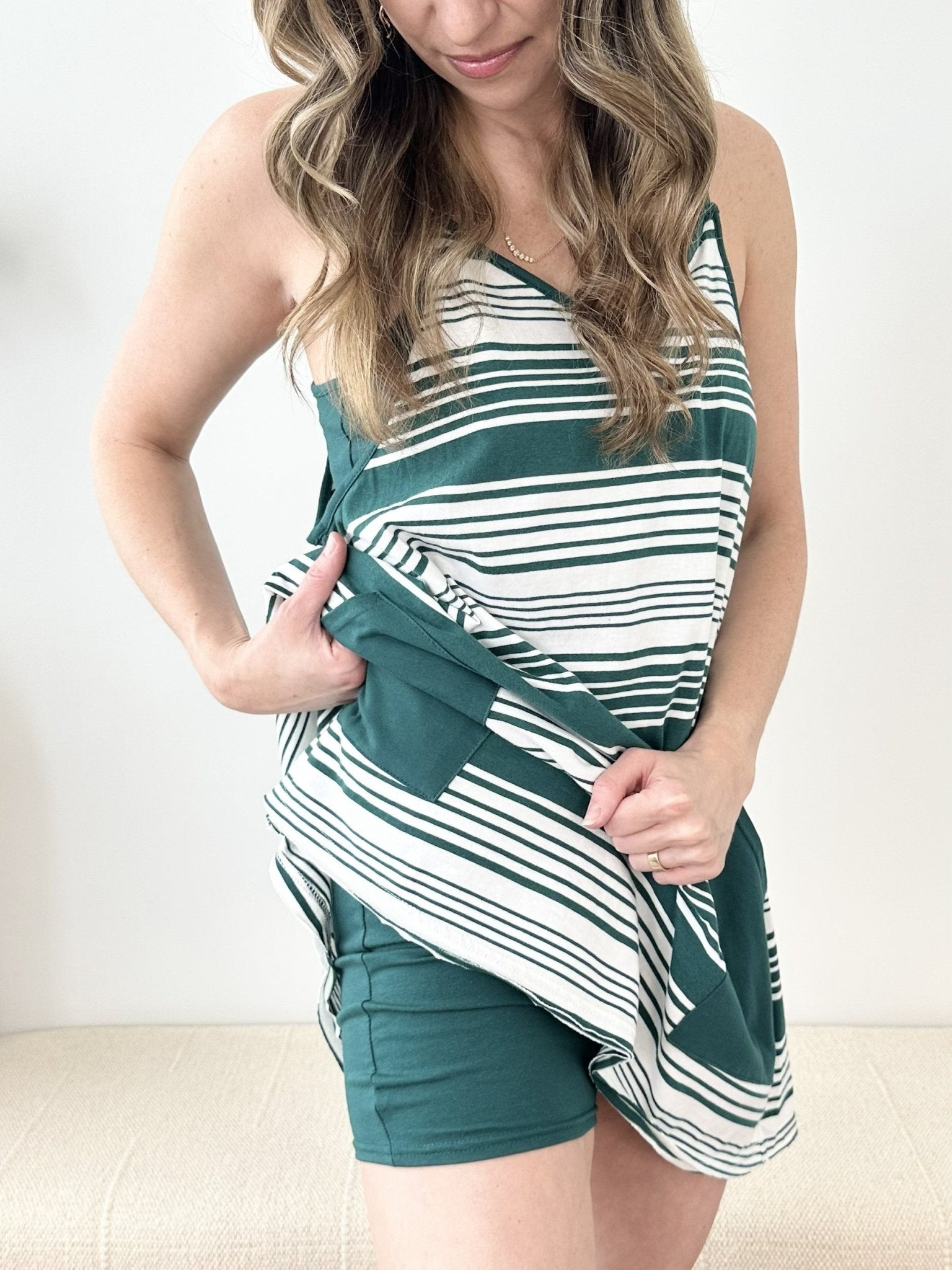 Striped Pocket Skort Dress - The Nines