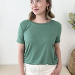 Basic Solid Short Sleeve Jersey Top - The Nines