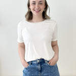Basic Solid Short Sleeve Jersey Top - The Nines