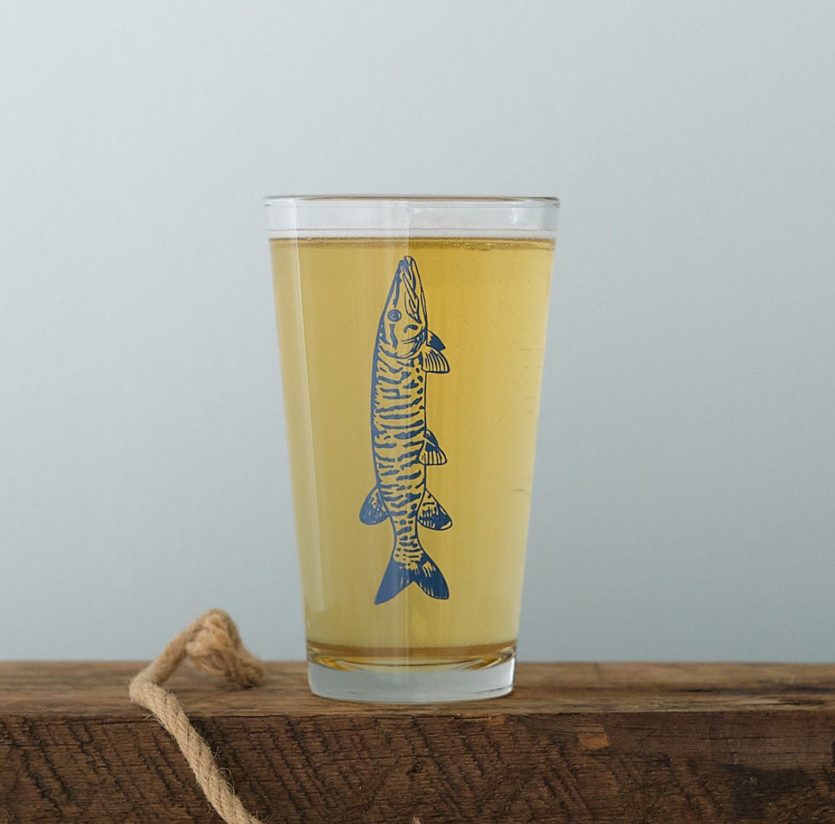 Gone Fishin' Pint Glass - Muskie - The Nines