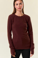 Brown Soft Thumbhole Top