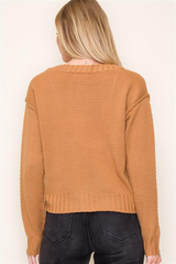 Golden Waffle Textured Cardigan