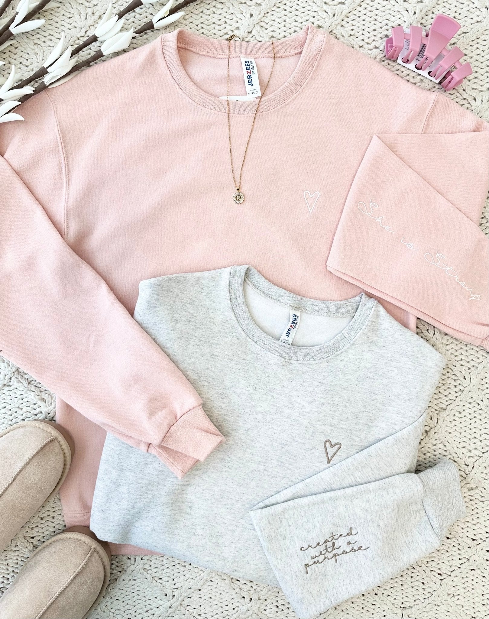 Created With A Purpose Embroidered Crewneck Sweatshirt - The Nines
