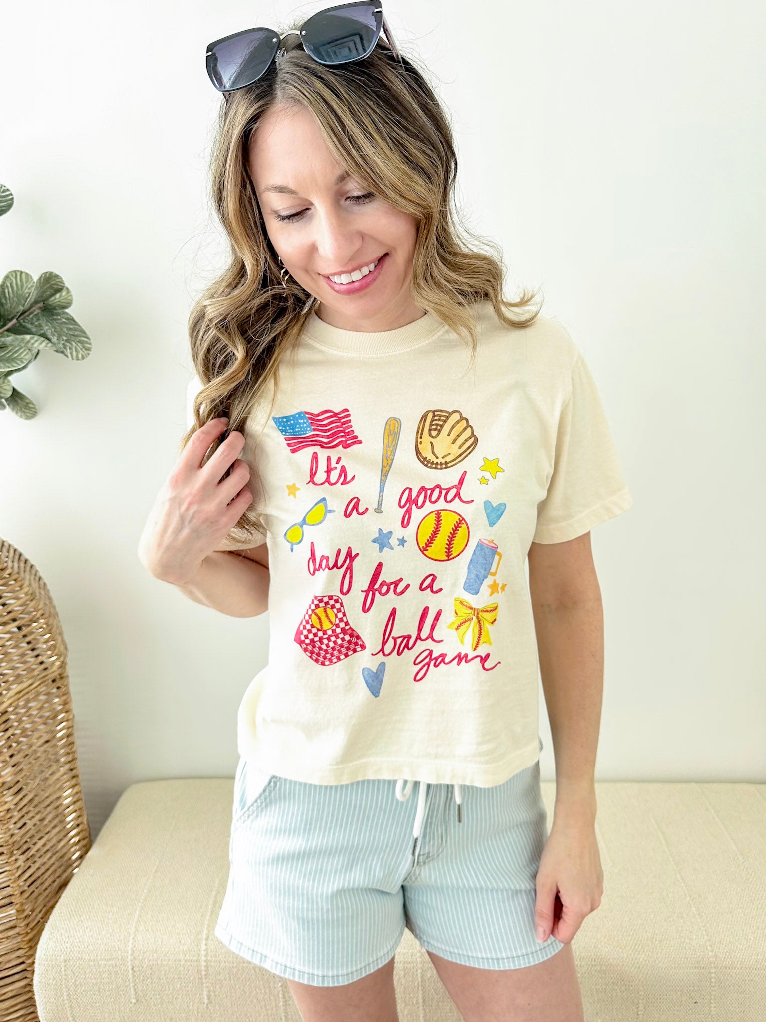 "It's A Good Day For A Ball Game" Crop Tee - The Nines