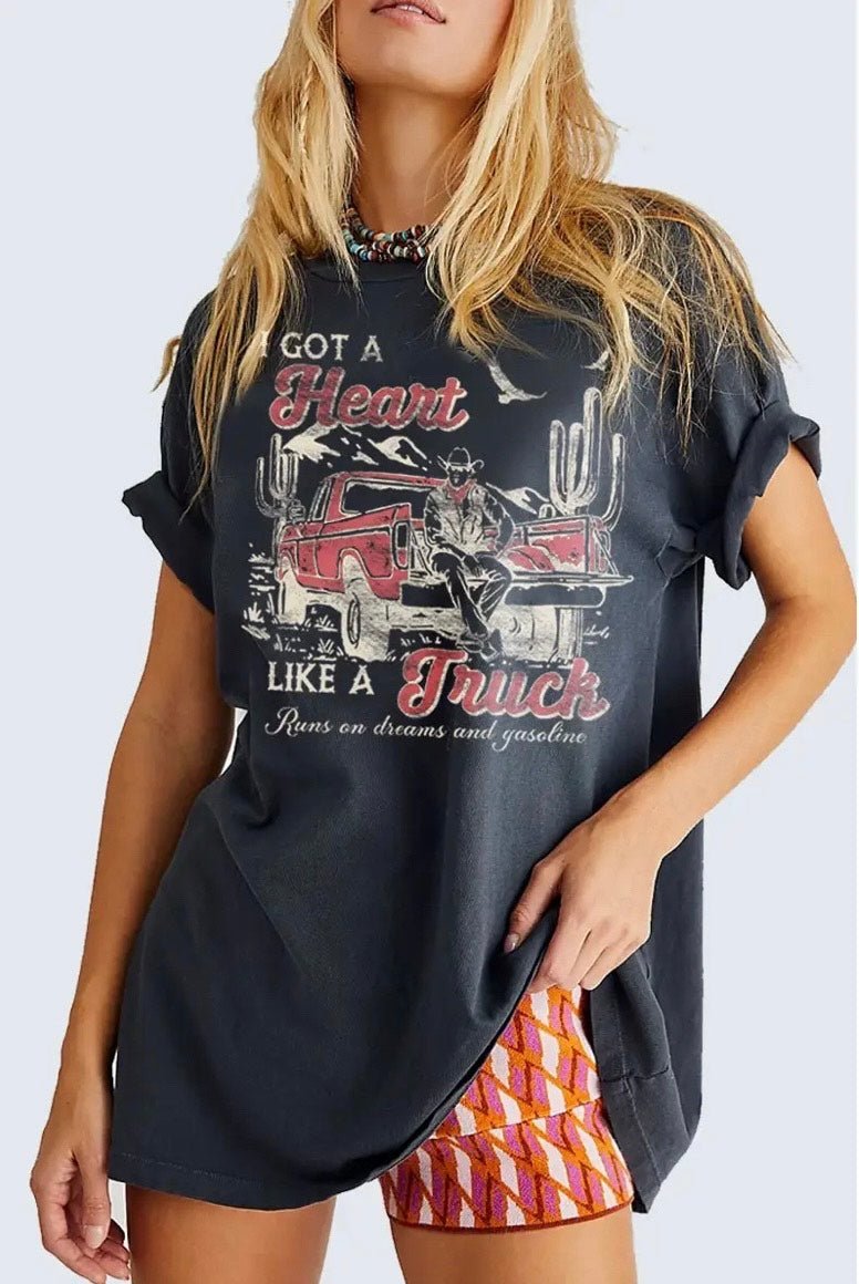 Heart Like A Truck Oversized Tee - The Nines