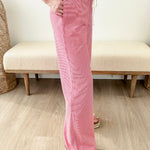 Red & White Striped Wide Leg Pant - The Nines