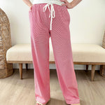Red & White Striped Wide Leg Pant - The Nines
