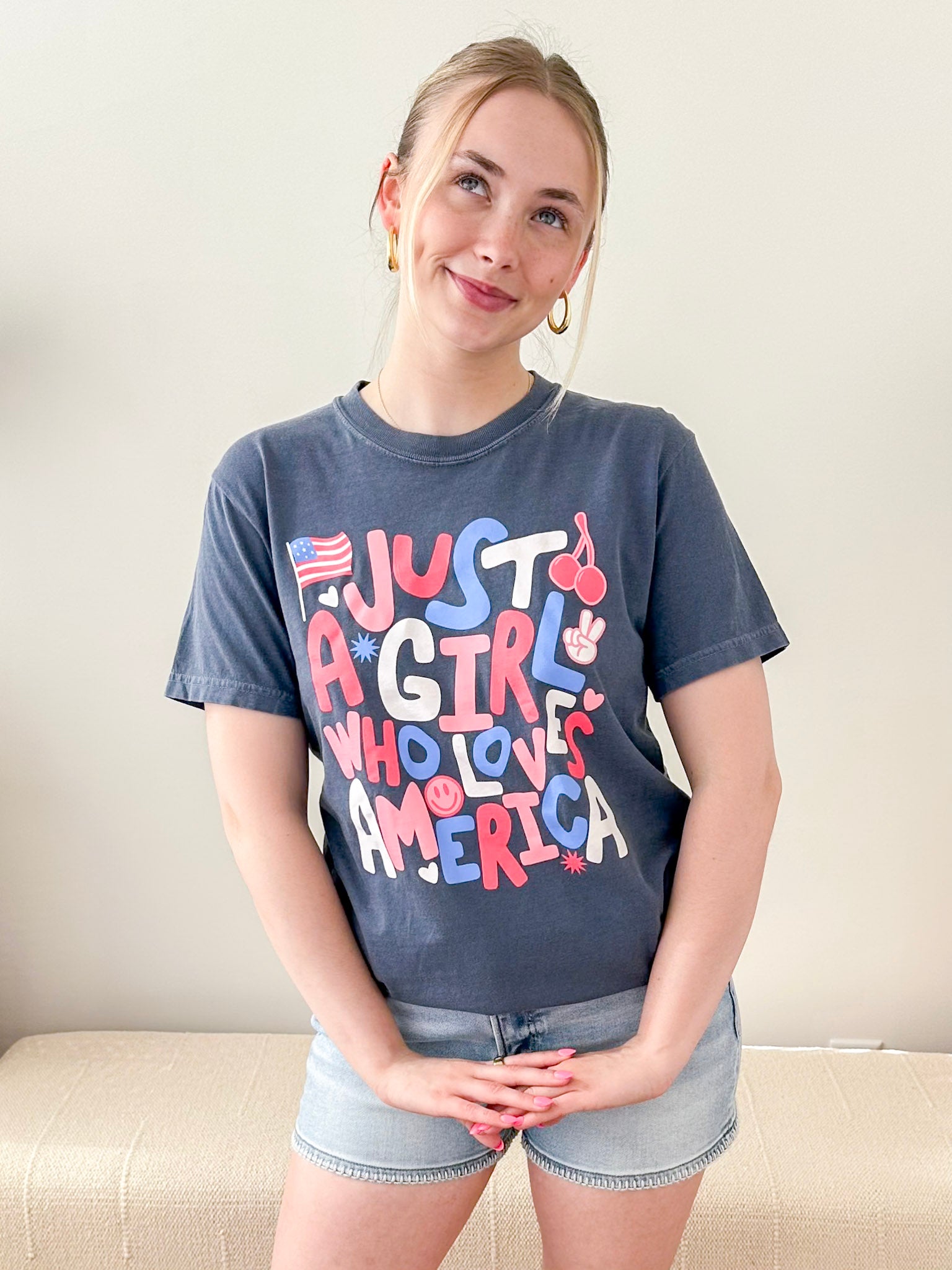 "Just a Girl Who Loves America" Tee - The Nines