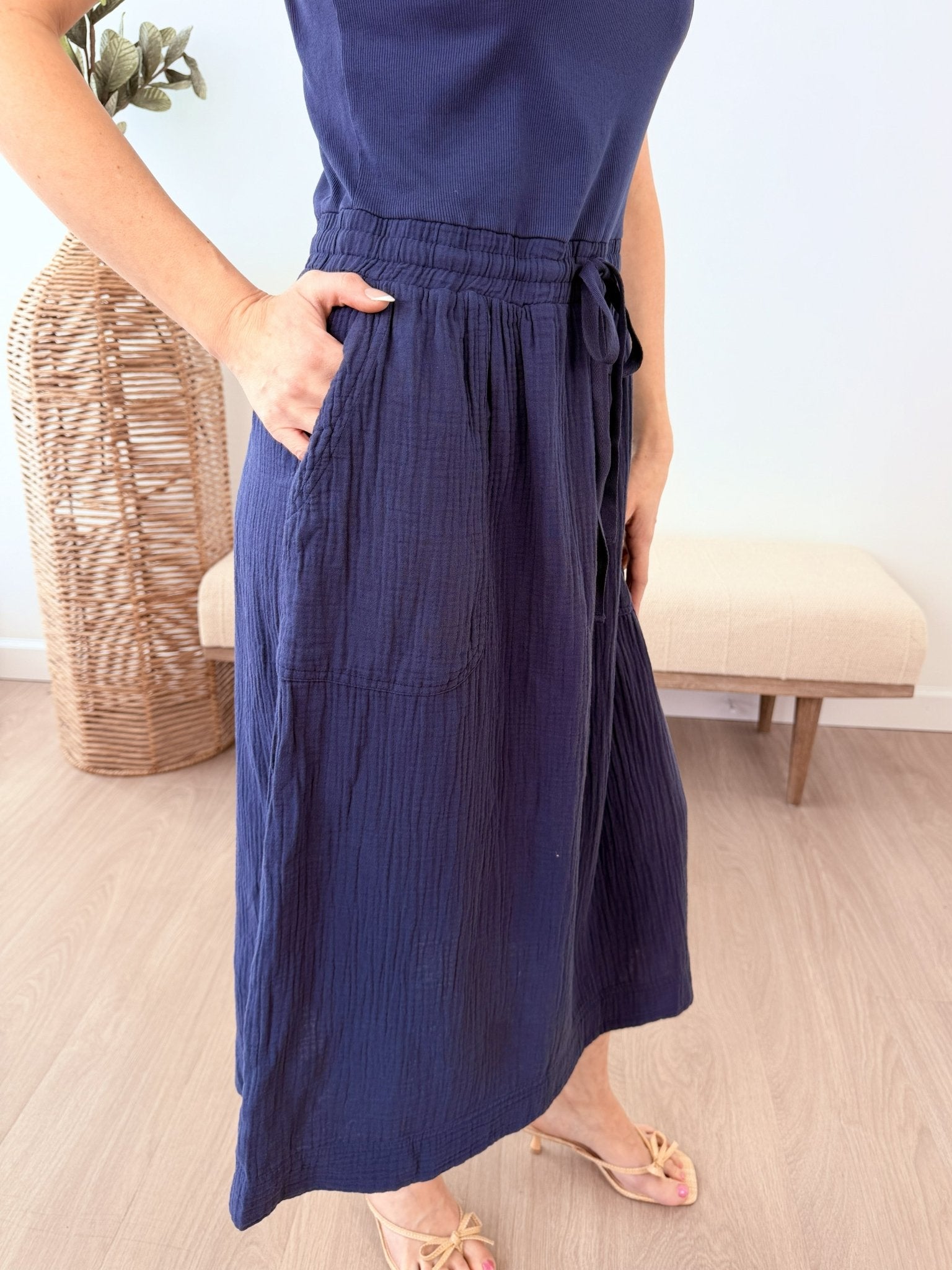 Ribbed Tank Dress with Pockets - The Nines