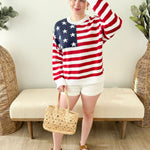 Stitched USA Flag Sweater - The Nines