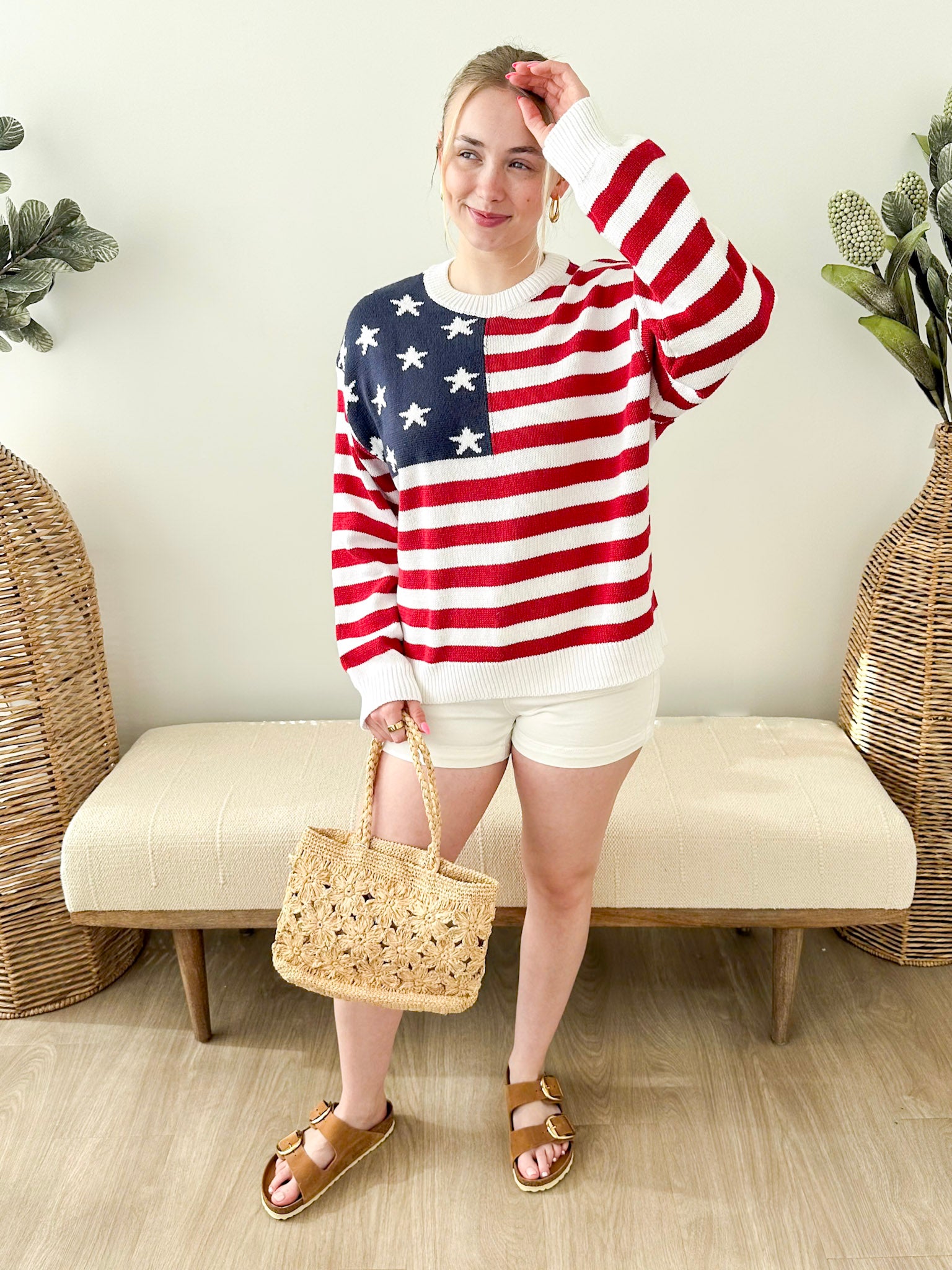 Stitched USA Flag Sweater - The Nines