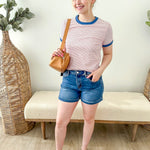 Contrast Striped Tee - The Nines