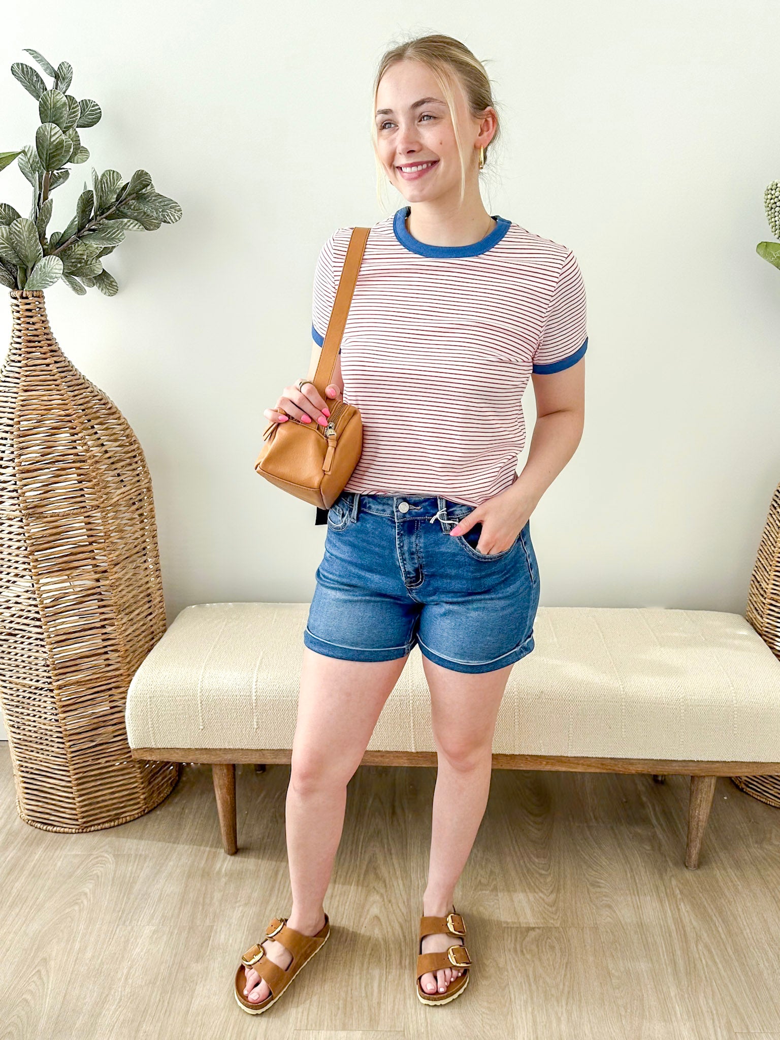 Contrast Striped Tee - The Nines