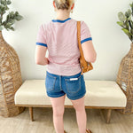 Contrast Striped Tee - The Nines
