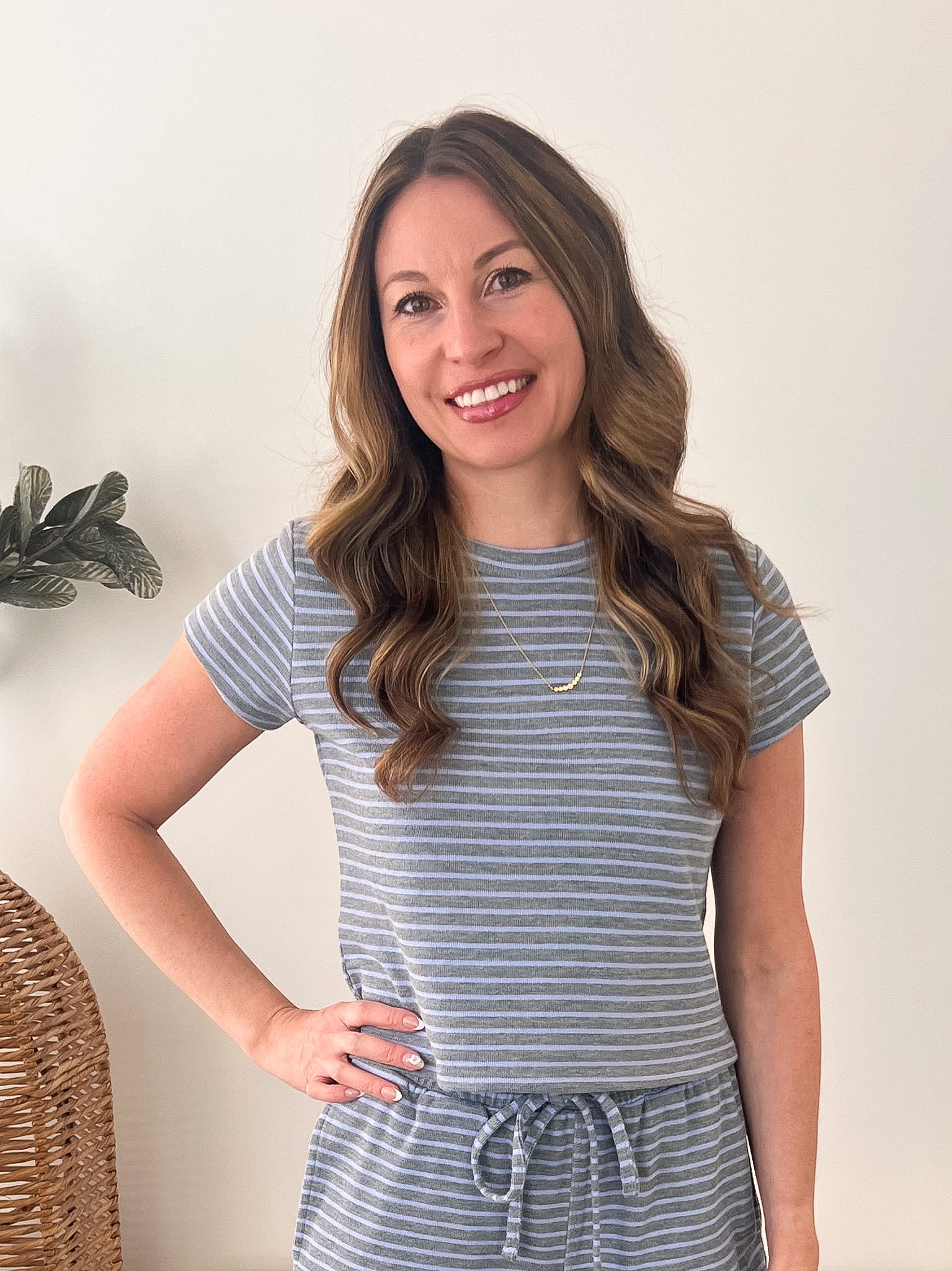 Blue Striped Knit Top - The Nines