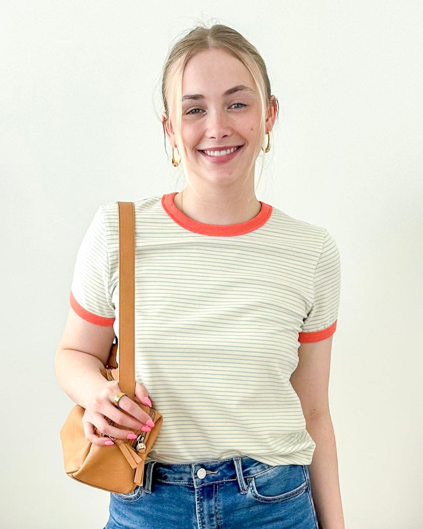 Contrast Striped Tee - The Nines