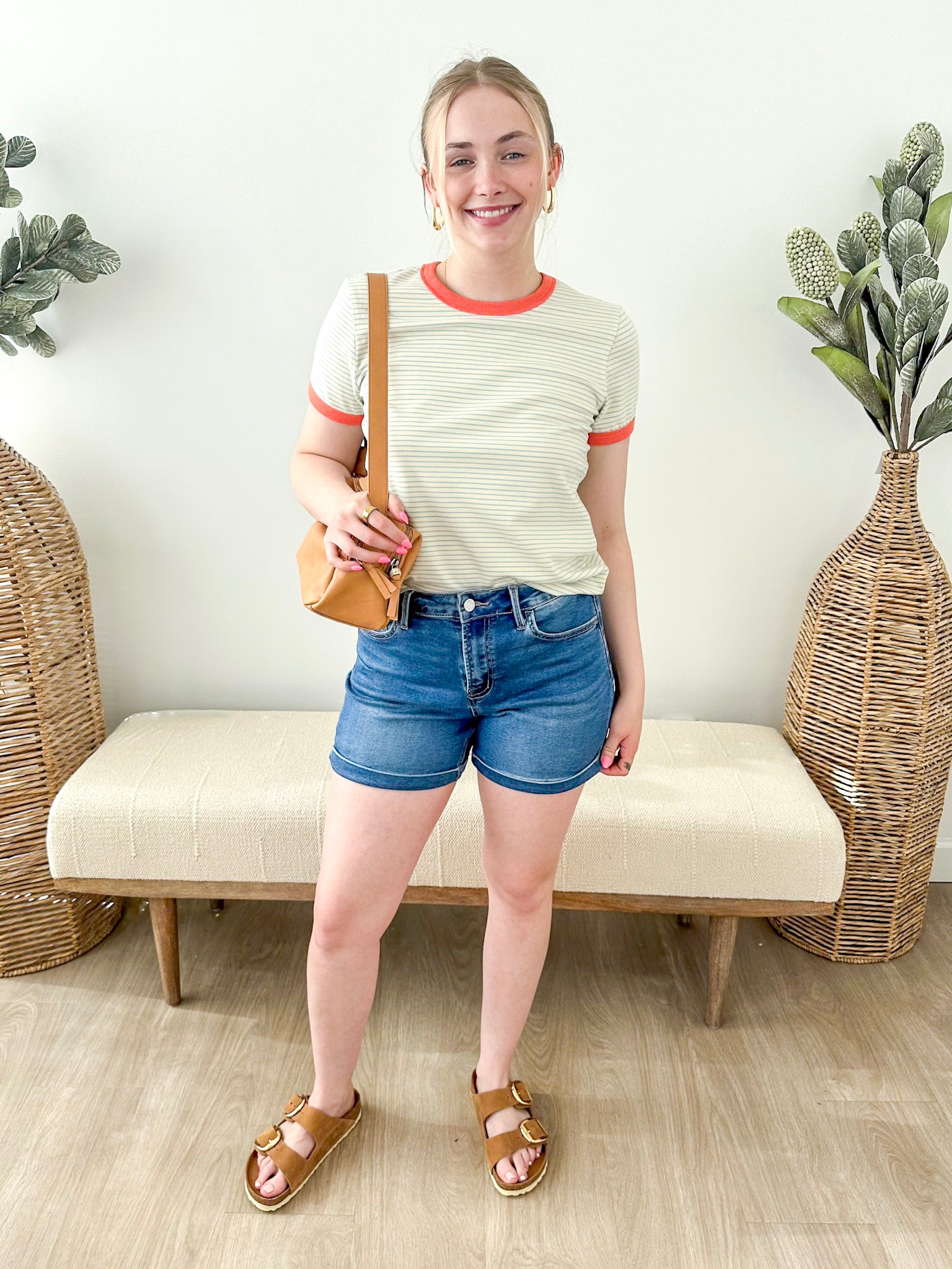 Contrast Striped Tee - The Nines