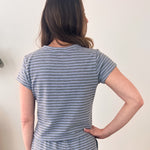 Blue Striped Knit Top - The Nines