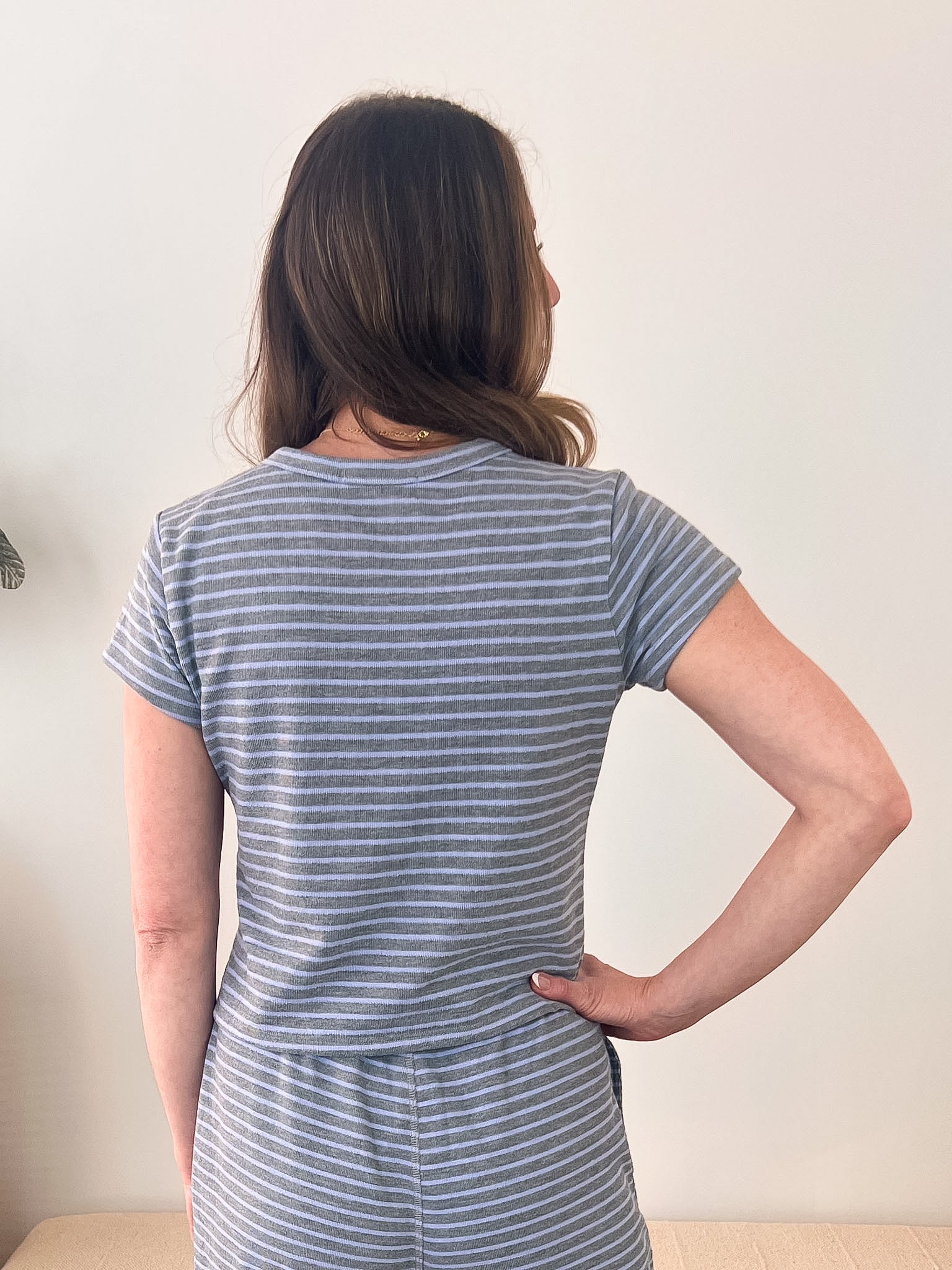 Blue Striped Knit Top - The Nines