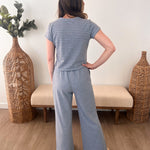 Blue Striped Knit Pants - The Nines