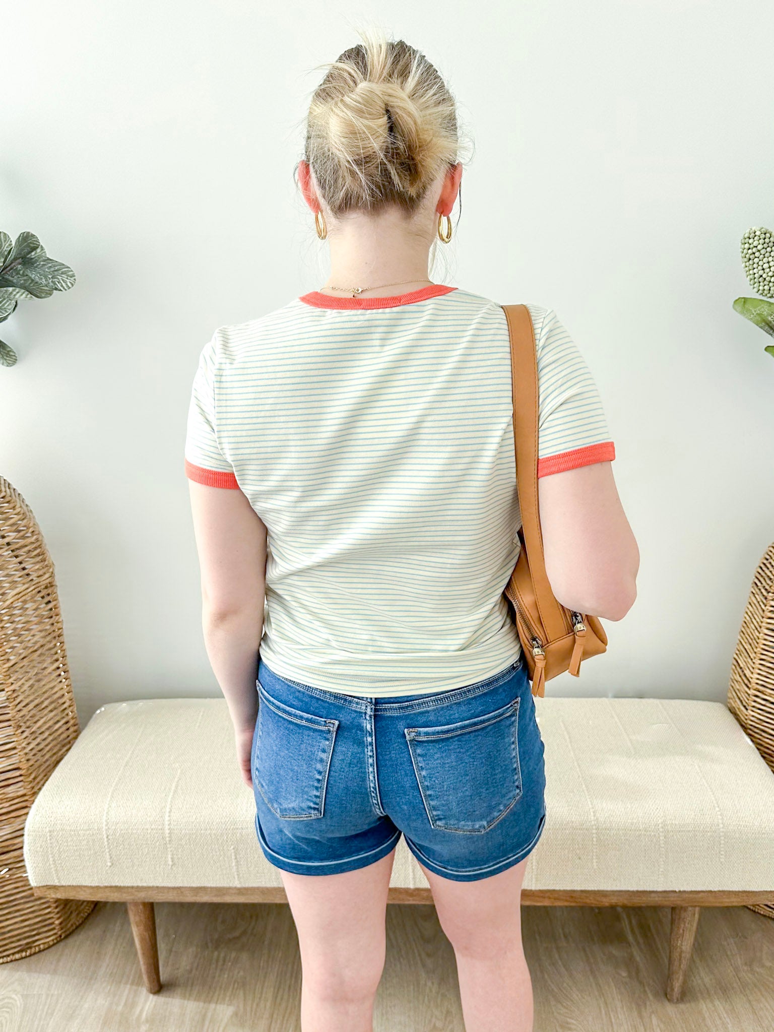 Contrast Striped Tee - The Nines