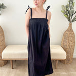 Crinkle Tie Strap Midi Dress - The Nines