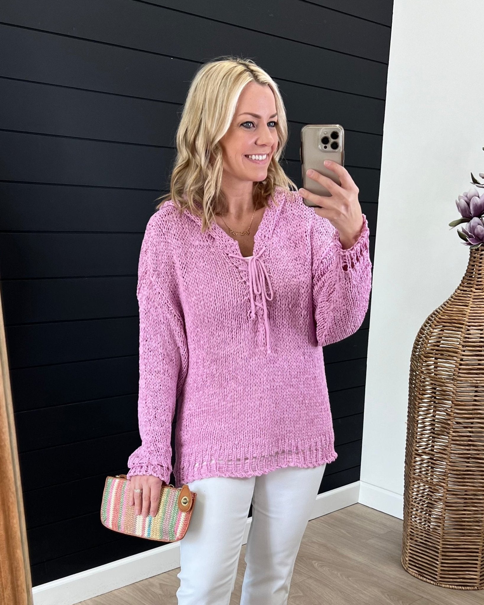 Orchid Summer Knit Hoodie - The Nines