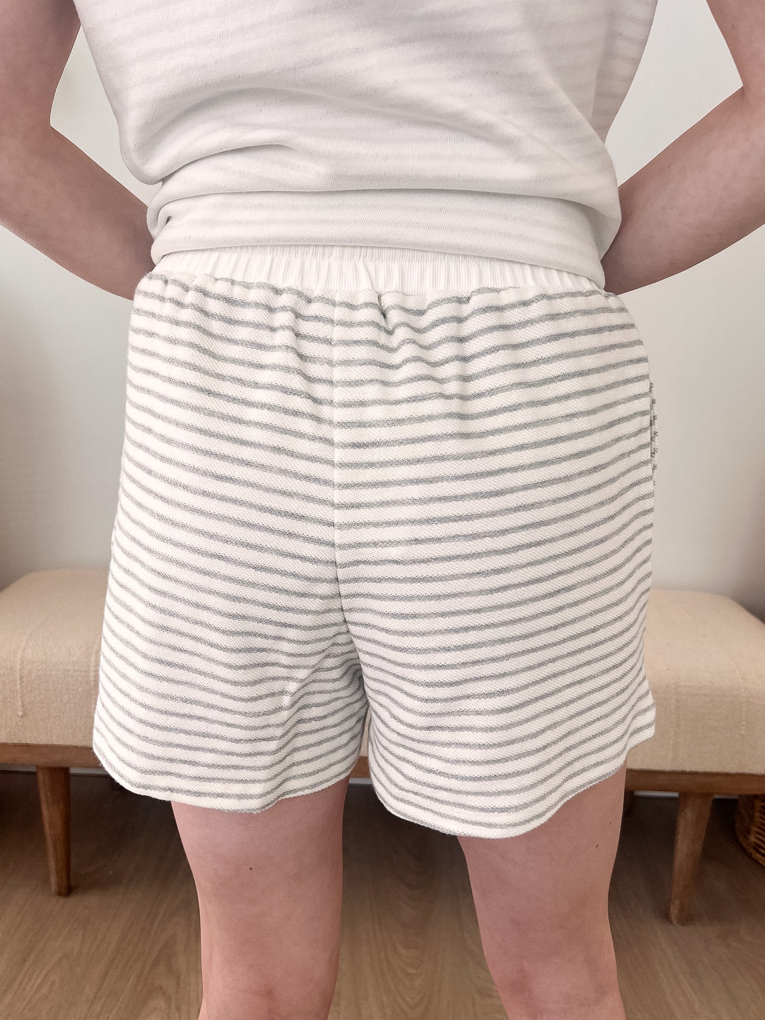 Striped Terry Drawstring Shorts - 2 colors! - The Nines