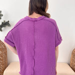 Ribbed Oversized Cuff Sleeve Tee - The Nines
