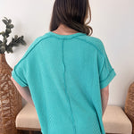 Ribbed Oversized Cuff Sleeve Tee - The Nines