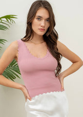Cropped Scalloped Tanks - 6 Colors!