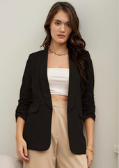 Like A Boss Ruched Sleeve Blazer - 5 Colors!