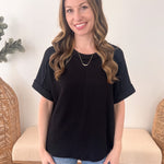 Ribbed Oversized Cuff Sleeve Tee - The Nines