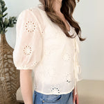 Alexie Eyelet Tie Top - The Nines