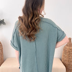 Ribbed Oversized Cuff Sleeve Tee - The Nines