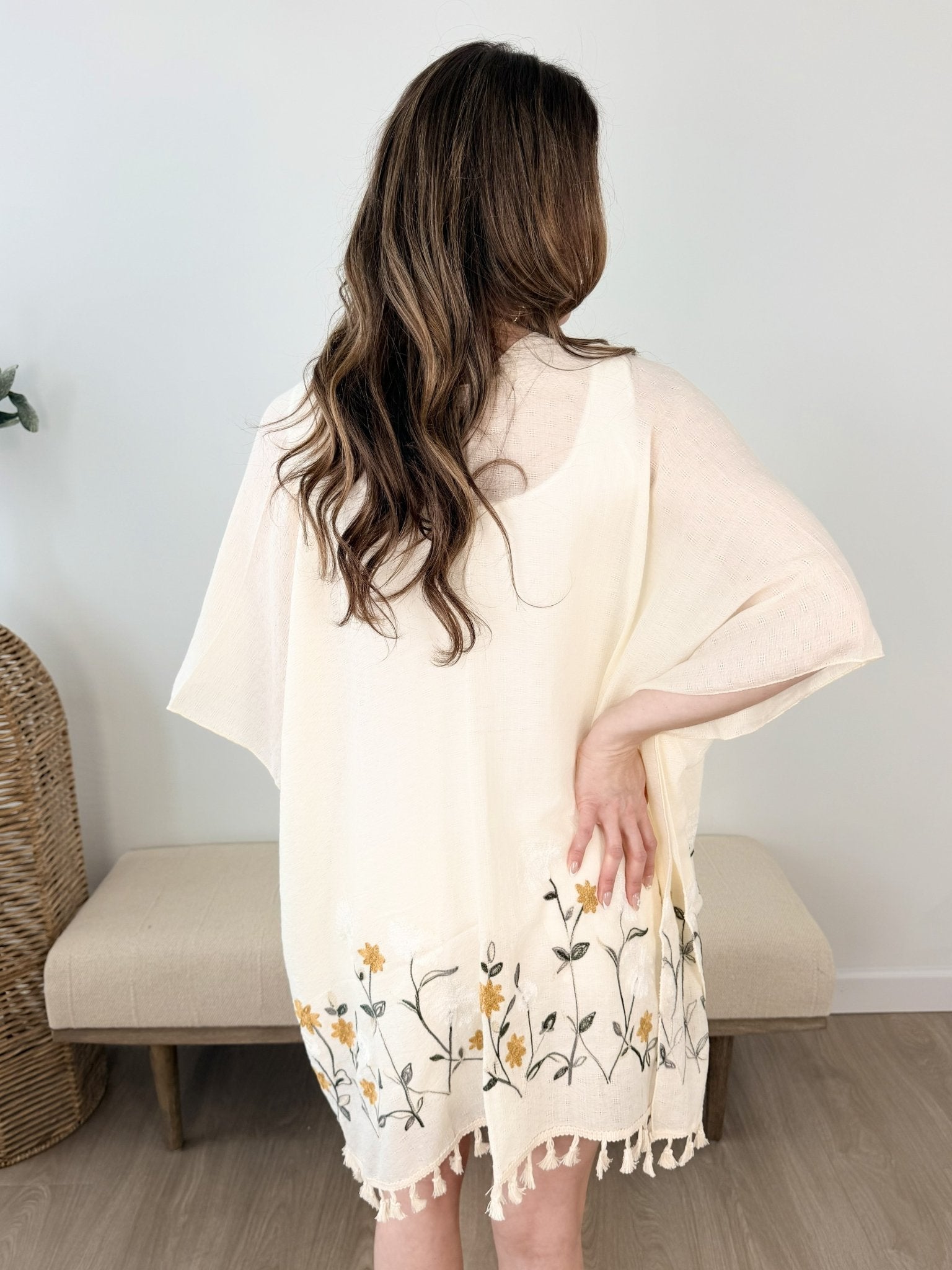 Floral Embroidered Kimono - The Nines