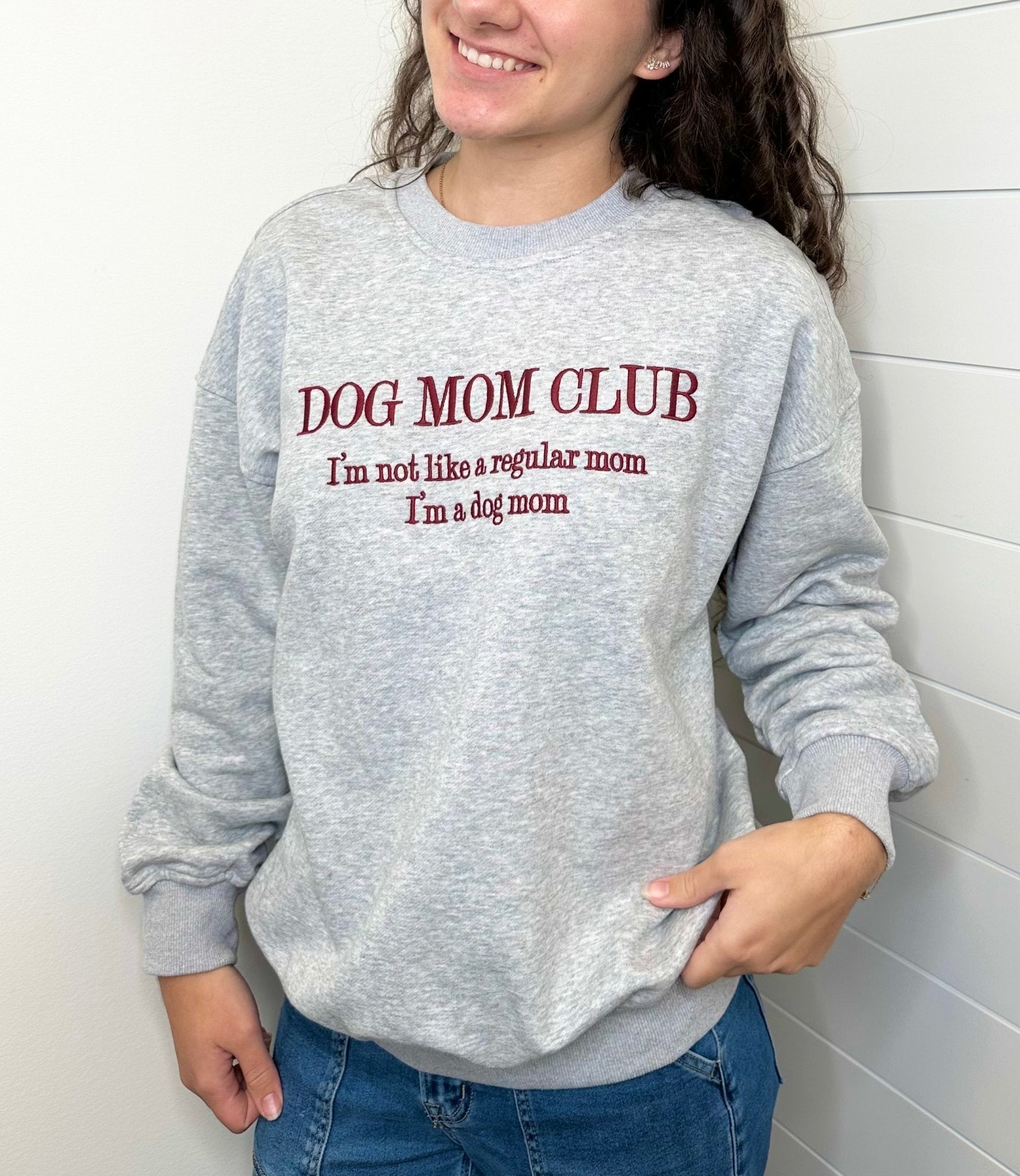 Dog Mom Embroidered Sweatshirt - The Nines