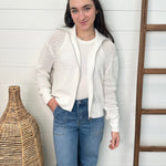 White Open Knit Jacket - The Nines