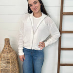 White Open Knit Jacket - The Nines