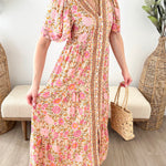 Vintage Boho Tiered Midi Dress - The Nines