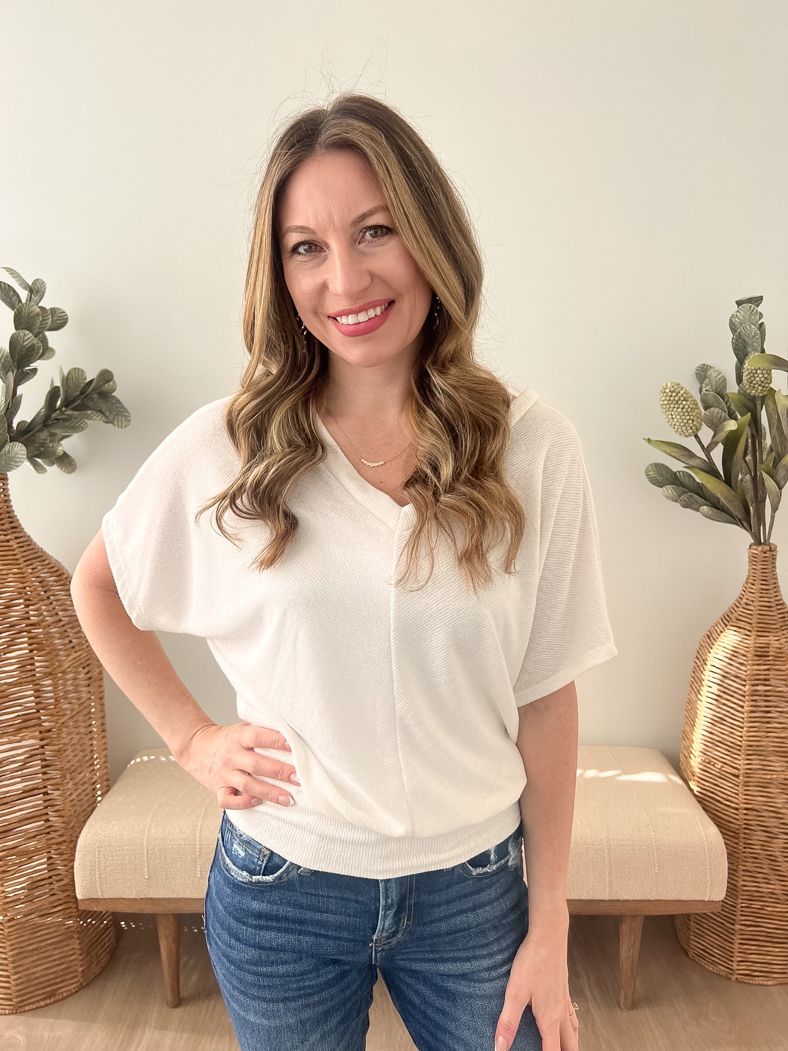 Lightweight Double V Dolman Top - The Nines