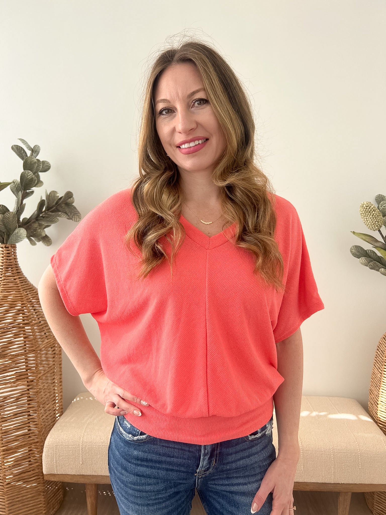Lightweight Double V Dolman Top - The Nines