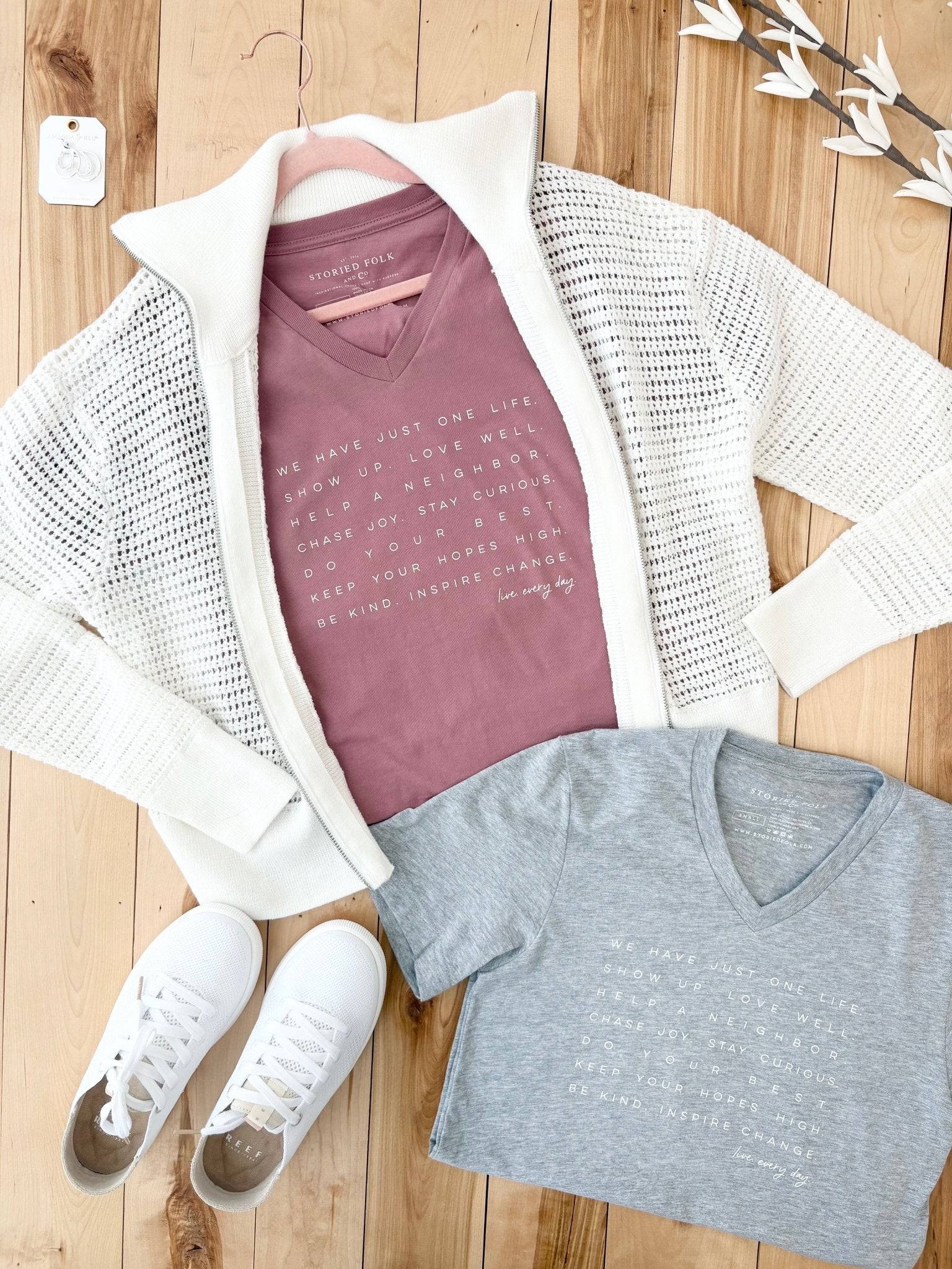 Nines Exclusive Live Every Day V - neck Tee - 2 Colors! - The Nines