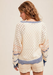 Spring Blessings Pointelle Relaxed Pullover