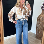 Vervet Drawstring High Rise Wide Leg Jean - The Nines