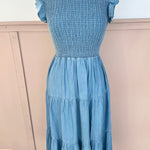 Chambray Smocked Dress - The Nines