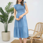 Smocked Denim Dress - The Nines