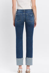 Lovervet Mid Rise Cuffed Slim Straight Jeans